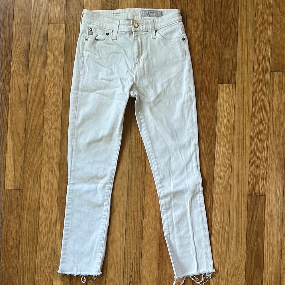 Ag Adriano Goldschmied White Straight Leg Jeans